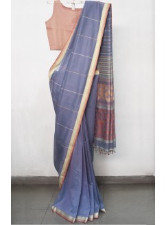  Lavender, Handwoven Organic Cotton, Textured Weave , Jacquard, Work Wear, Saree 